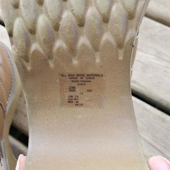 Vintage 90s y2k Route 66 Bratz Chunky 2.5" Heel Tan Brown Vegan Leather Mules - Picture 7 of 7